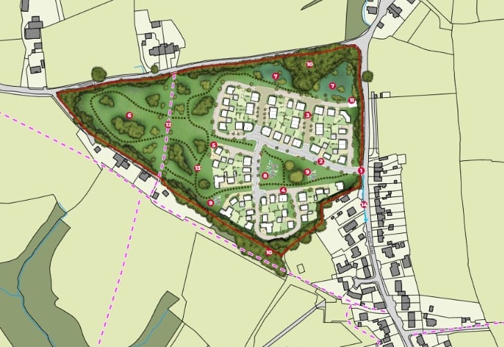 Plans for 75 homes on Anchor Road in Coleford.