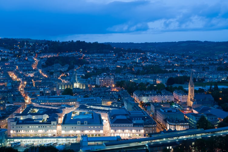 Bath skyline at night