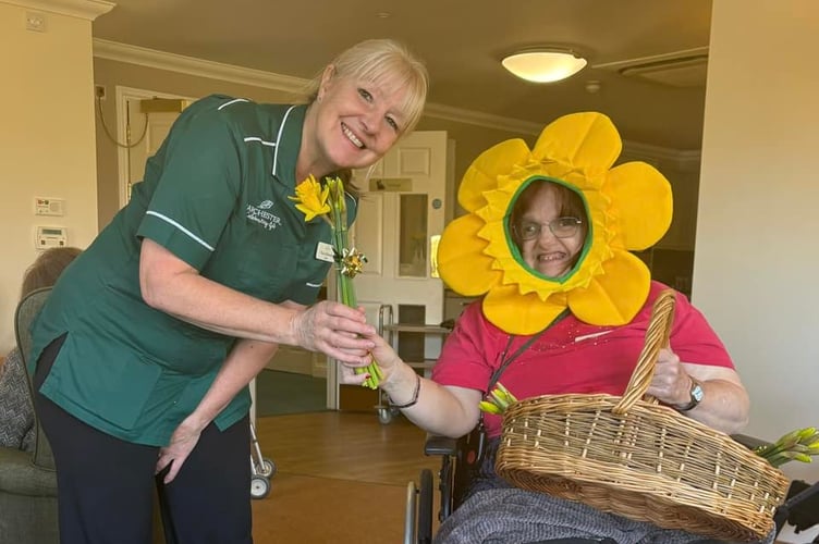 Residents at Kingfisher Lodge care home celebrated St. David's day with daffodil outfits and traditional Welsh food and drink.