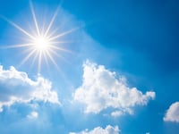 Sunny and breezy with a slight chance of afternoon thunderstorms