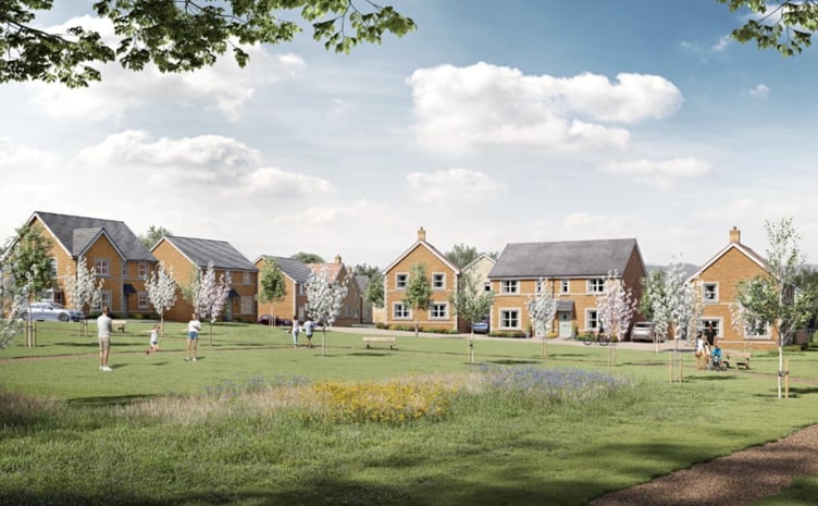Artist's impression of 180 homes on the A367 Fosseway South in Midsomer Norton.