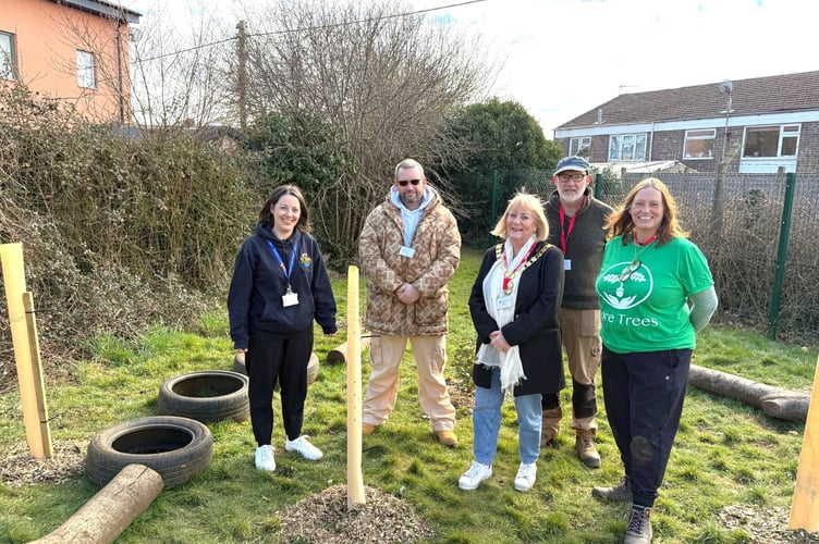 More than 50 trees were planted at Peasedown St John Primary School thanks to a £500 grant from cllr Gavin Heathcote.