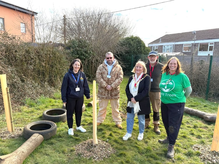 More than 50 trees were planted at Peasedown St John Primary School thanks to a £500 grant from cllr Gavin Heathcote.