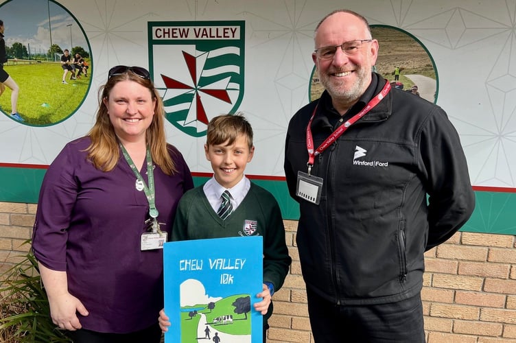 Year 7 pupil student from Charlie Layzell designed the T shirt and medal for this year's Chew Valley 10k.