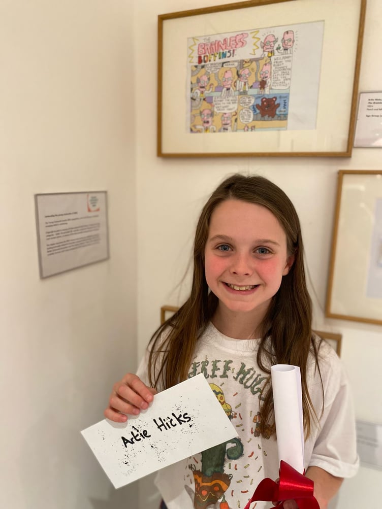 Artie Hicks, from Chew Magna, has been named UK Young Cartoonist of the Year