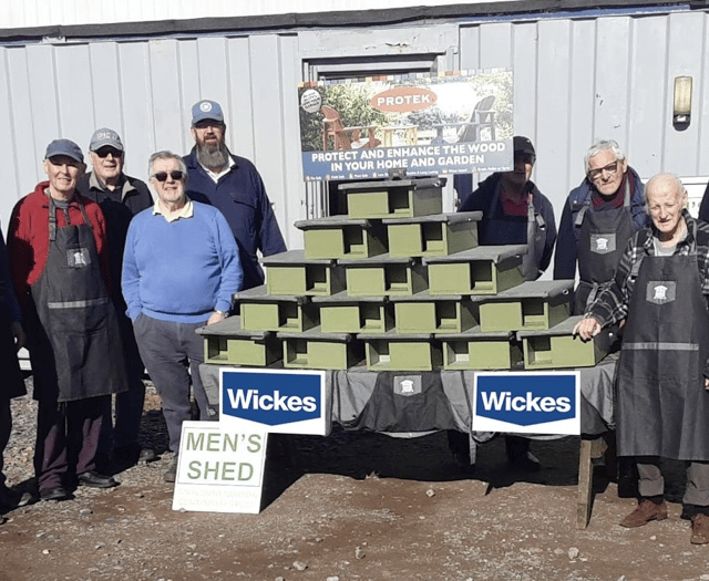 Men's group builds hedgehog boxes to be donated to schools