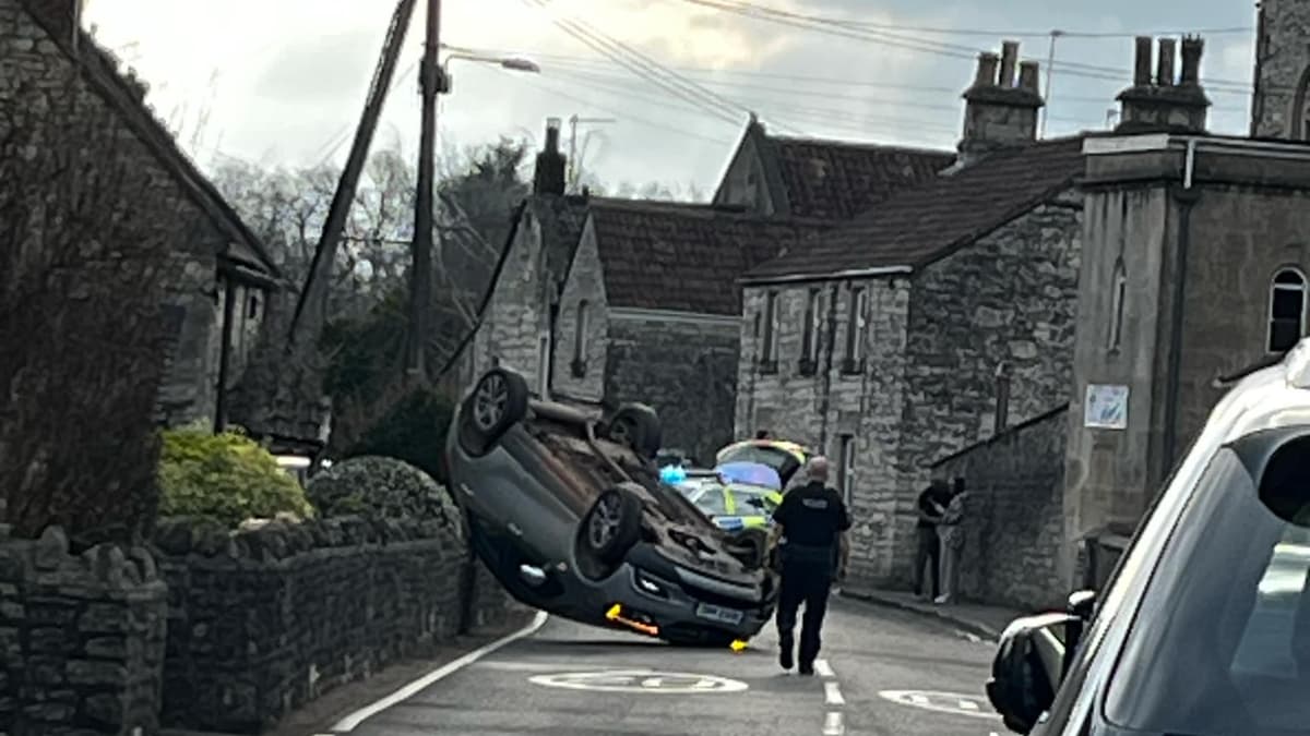 Car flipped onto its roof following collision on North Street ...