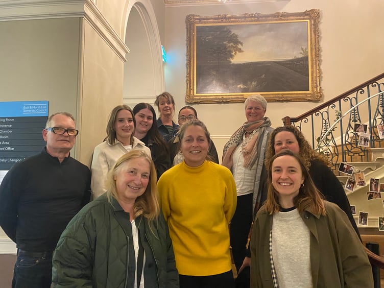 Charlotte Lucas (centre) with supporters who attended Bath and North East Somerset Council on March 20