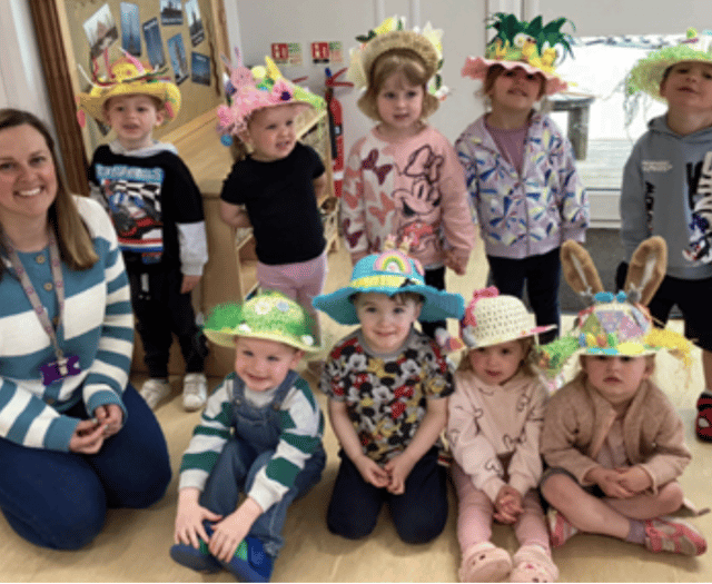 Nursery children shine in Easter Bonnet contest