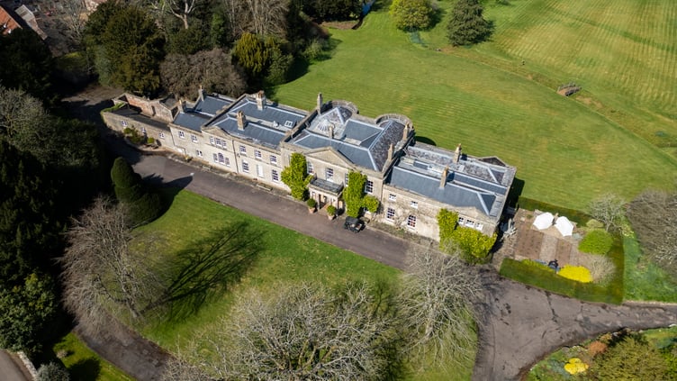 A Georgian stately home where the 'Great British Bake Off' was filmed is on the market for £7M. The massive grounds of Harptree Court in Somerset previously hosted the famous Bake Off tent. It features 12 bedrooms, nine bathrooms, 51 acres of grounds with a Victorian stable yard and a treehouse - with a copper bath. Somerset. April 04 2025. Photo released April 7 2025. A Georgian stately home where the 'Great British Bake Off' was filmed is on the market for £7M.The massive grounds of Harptree Court in Somerset previously hosted the famous Bake Off tent.It features 12 bedrooms, nine bathrooms, 51 acres of grounds with a Victorian stable yard and a treehouse - with a copper bath.The home was built in 1797 for Joshua Scrope and was designed by Charles Harcourt Masters - an English surveyor and architect in Bath.