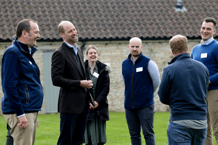 Prince William at the next generation farming event at Folly Farm in Bishop Sutton