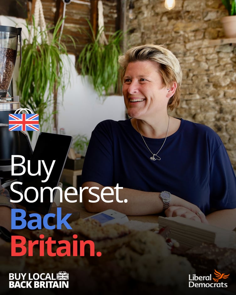 Liberal Democrat MPs like Anna Sabine and Sarah Dyke (pictured) have supported a campaign urging people to support local businesses amid Trump's tariffs.