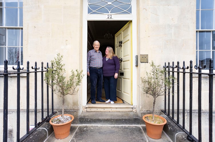 Local residents Michelle and Stephen Little. Residents give their opinion on what it is like living on Royal Crescent in Bath. Photo released April 2025. Residents on one of Britain's most ionic streets say they love living there - but tourists sometimes just 'walk in their homes'. The Royal Crescent is a row of 30 Grade I Listed terrace houses laid out in a sweeping crescent in the city of Bath, Somerset. It was built between 1767 and 1775 and has become one of Britain's most beautiful landmarks appearing in countless period dramas like Bridgerton. The street attracts millions of tourists every year keen to get a photos of its stunning multi-million pound homes.