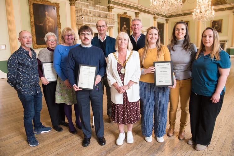 The Community Awards Highly Commended teams with Councillor Karen Walker.