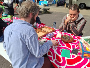 Communal dining at Frome Market