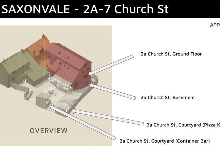 The Saxonvale Ltd.'s proposed premises between Saxonvale and Church Street in Frome town centre