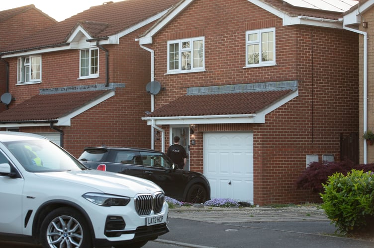 The scene in Merlin Park Road, Portishead where a man was reportedly shot by police, April 30 2025. A man was being treated in hospital last night after apparently suffering gunshot wounds after armed police surrounded his home on a quiet cul-de-sac. Police were called to the £350,000 detached home in Merlin Park Way, Portishead, north Somerset, at around 4.30pm yesterday amid reports that a man inside was armed with a shotgun. Residents reported seeing a police drone being flown overhead.