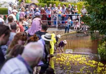 Hundreds of competitors gather to participate in the Chew Magna Duck Race
