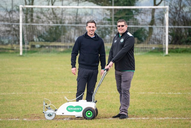 Gary Neville has joined up with Specsavers to find teams in need of pitch upgrades in Somerset.