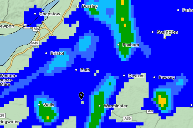 Met Office weather map for Somerset - May 24 2025