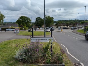 'Welcome to Frome' sign located by Midsomer Norton