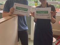 Teacher and student in recipe contest