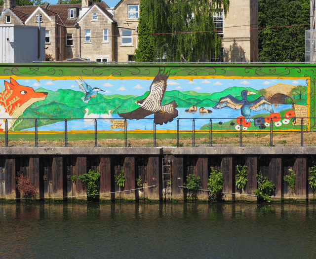 Young Bath artists' wildlife mural