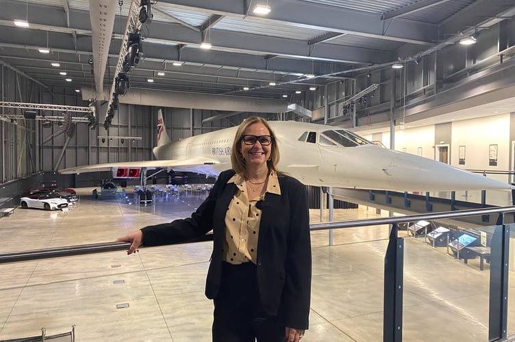 West of England Metro Mayor Helen Godwin in front of Concorde.