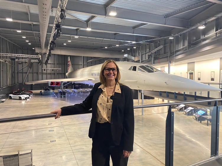 West of England Metro Mayor Helen Godwin in front of Concorde.