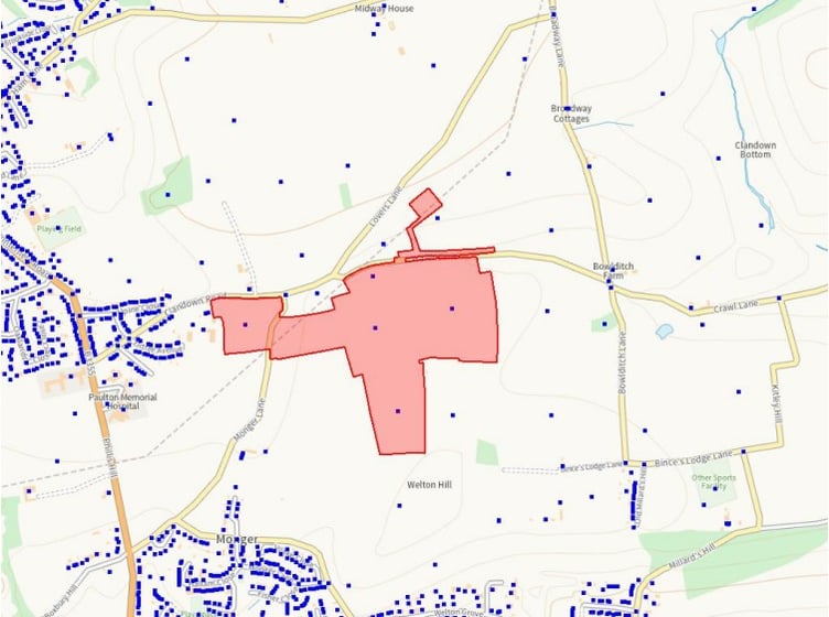 The location of the planned solar farm.