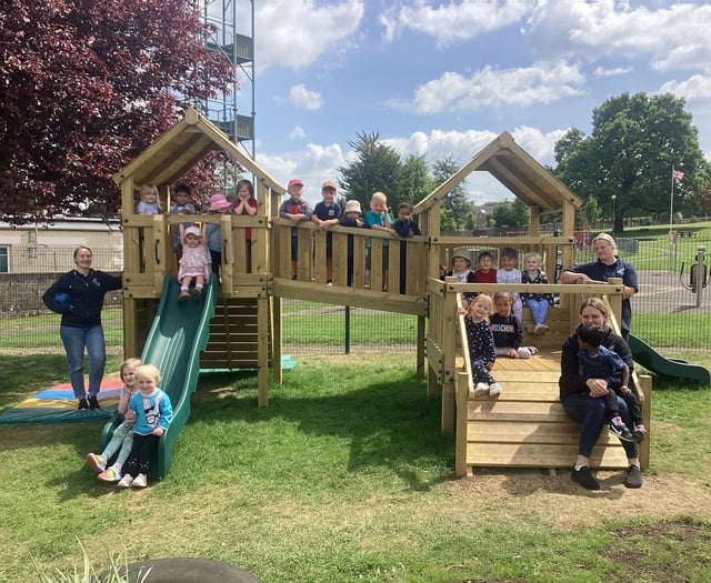 Preschool celebrates new community funded play equipment