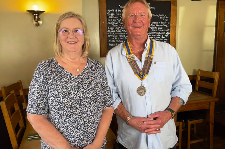 Debby Huxham will be handing over the role of president at the Rotary Club of Midsomer Norton & Radstock to John Dando