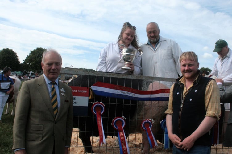 President Robbie Drewett with Kaleb Cooper at the 2025 Royal Bath and West Show