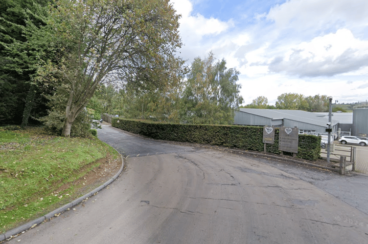 Entrance that leads to Yeo Valley's Organic Farm in Blagdon