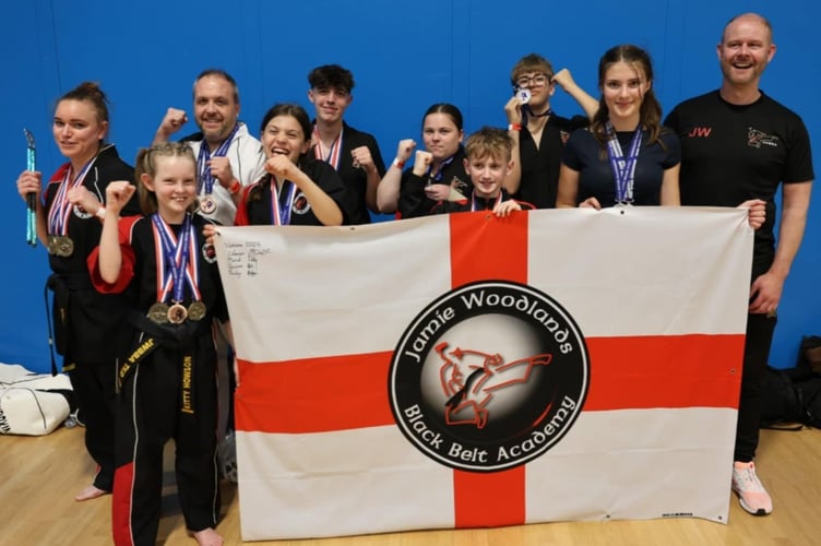 Charis Derrick, Kitty Howson, Mark Dibley Zeta Dring, Max Ransted, Laura Kingman, John Williams, Fabio Grippa, Evie Deegan and Jamie Woodlands recently attended the World Martial arts Committee British championships in Gloucester. 