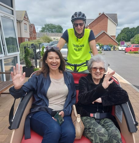 Residents from Crandon Springs Care Home are enjoying Trishaw rides around the beautiful city of Wells thanks to the Wells Community Network volunteers.