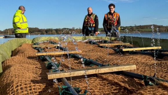 The rafts are made from floating structures into which wetland plants are embedded
