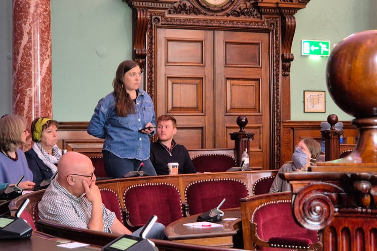 Toni Mayo, a children’s social worker, speaking to the Avon Pension Fund committee