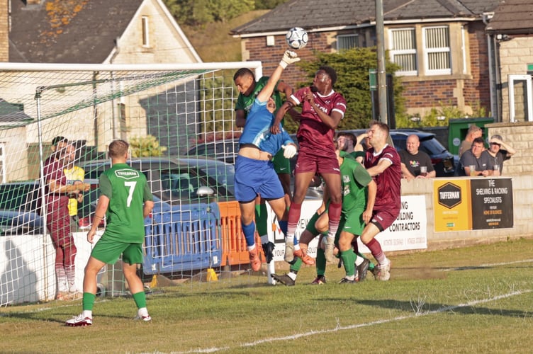 Action between Welton Rovers and Paulton Rovers