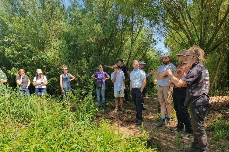 Chew Valley Plants Trees were shown a fully functioning Wetland Ecological Treatment (WET) system by Jay Abrahams of Biologic Design