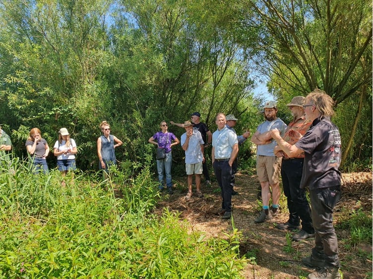 Chew Valley Plants Trees were shown a fully functioning Wetland Ecological Treatment (WET) system by Jay Abrahams of Biologic Design