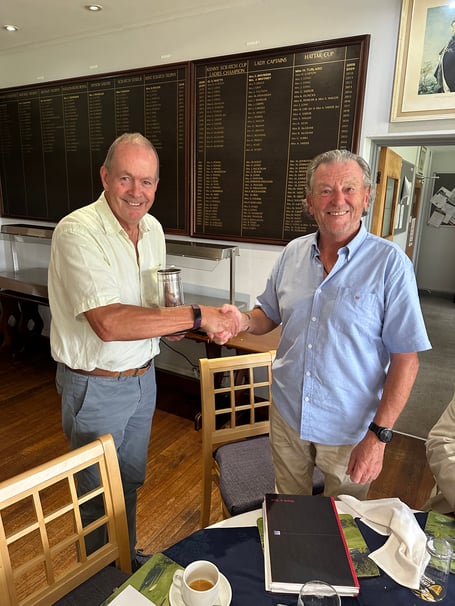 Seniors Captain Paul Wood, left, receiving the Tidworth Trophy