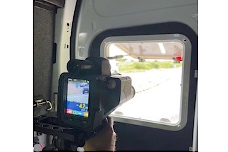 Two police vans equipped with hi-tech cameras were involved in the operation.