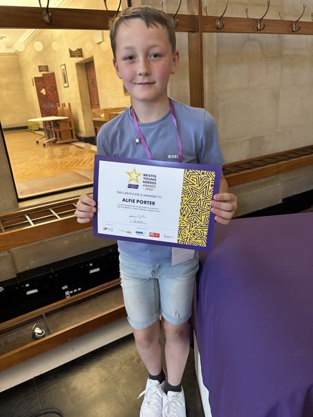 Alfie Porter, 11, was recognised for his efforts in raising over £3000 for The Toy Appeal charity.