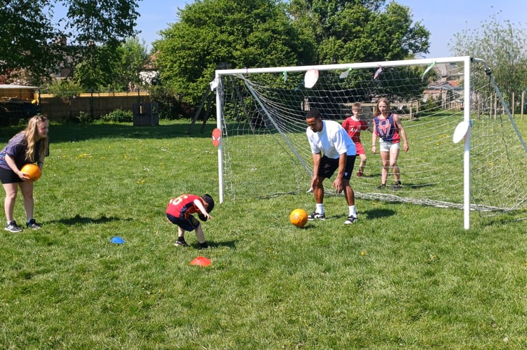 Scott Sinclair at the penalty shoot out fundraiser.