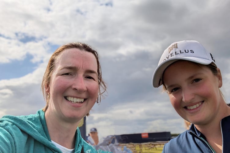 Mendip’s trip organiser Victoria Ham, left, with English up and coming star Lottie Woad