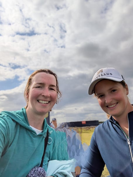 Mendip’s trip organiser Victoria Ham, left, with English up and coming star Lottie Woad