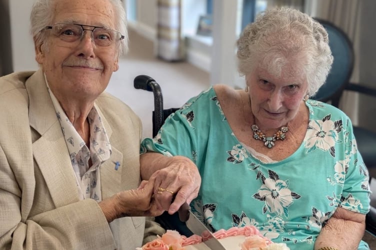 Desiree and Alfred Davis celebrate 68 years of marriage at Somer Valley House with family and friends.
