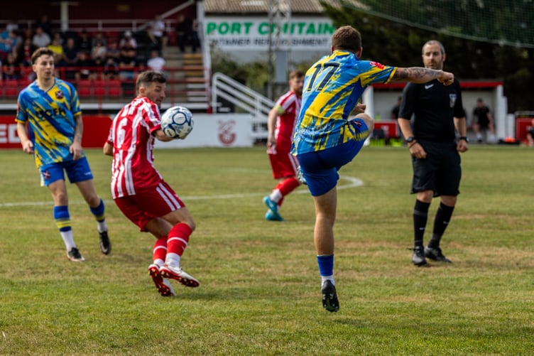 Paulton in action at Bridgwater recently where they won 4-0