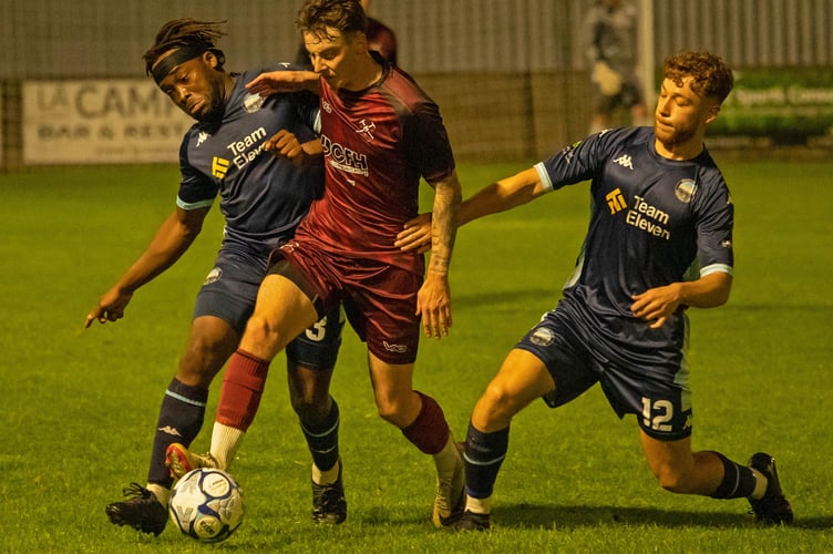 Action from Paulton's 4-0 win over Bradford Town in mid-week
